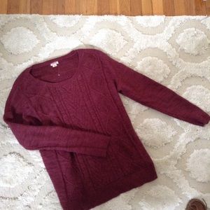 Red cable knit sweater